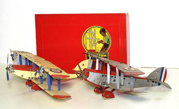 Appraisal: Meccano Metal Kit Grouping Examples of British airplanes includes a