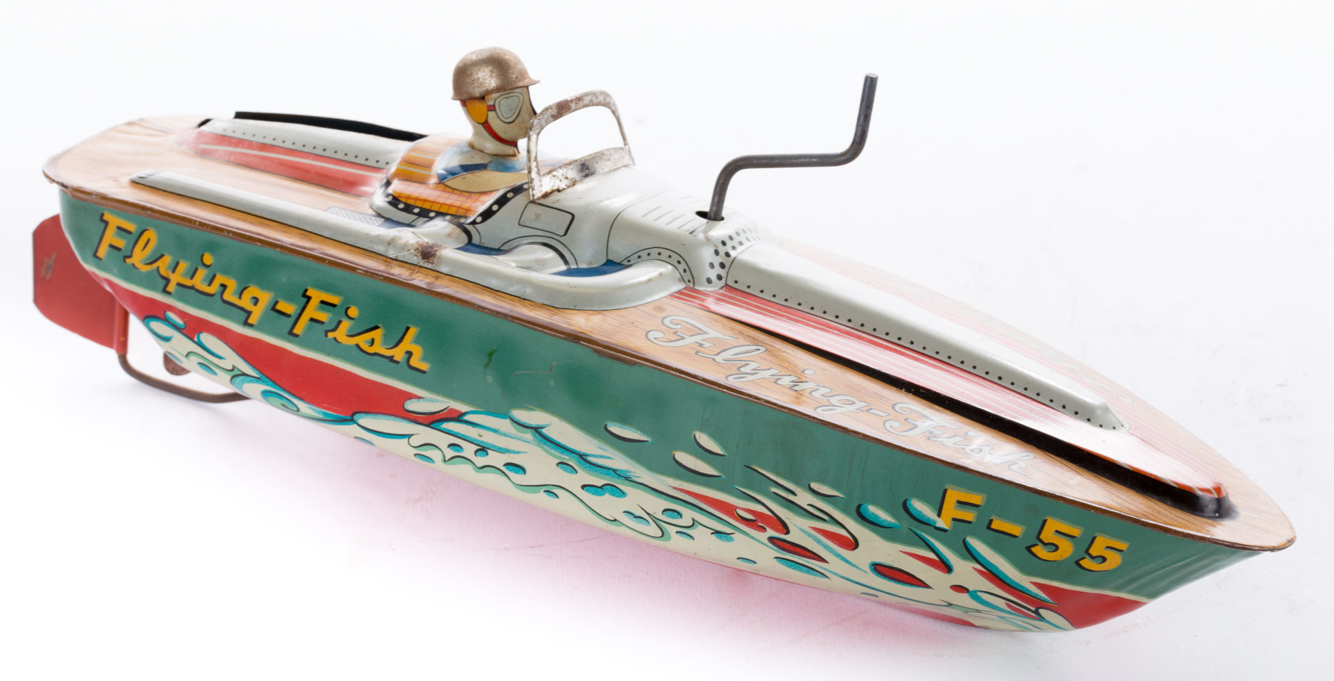 Appraisal: Asahi Toy lithographed tin Flying Fish racing boat s in