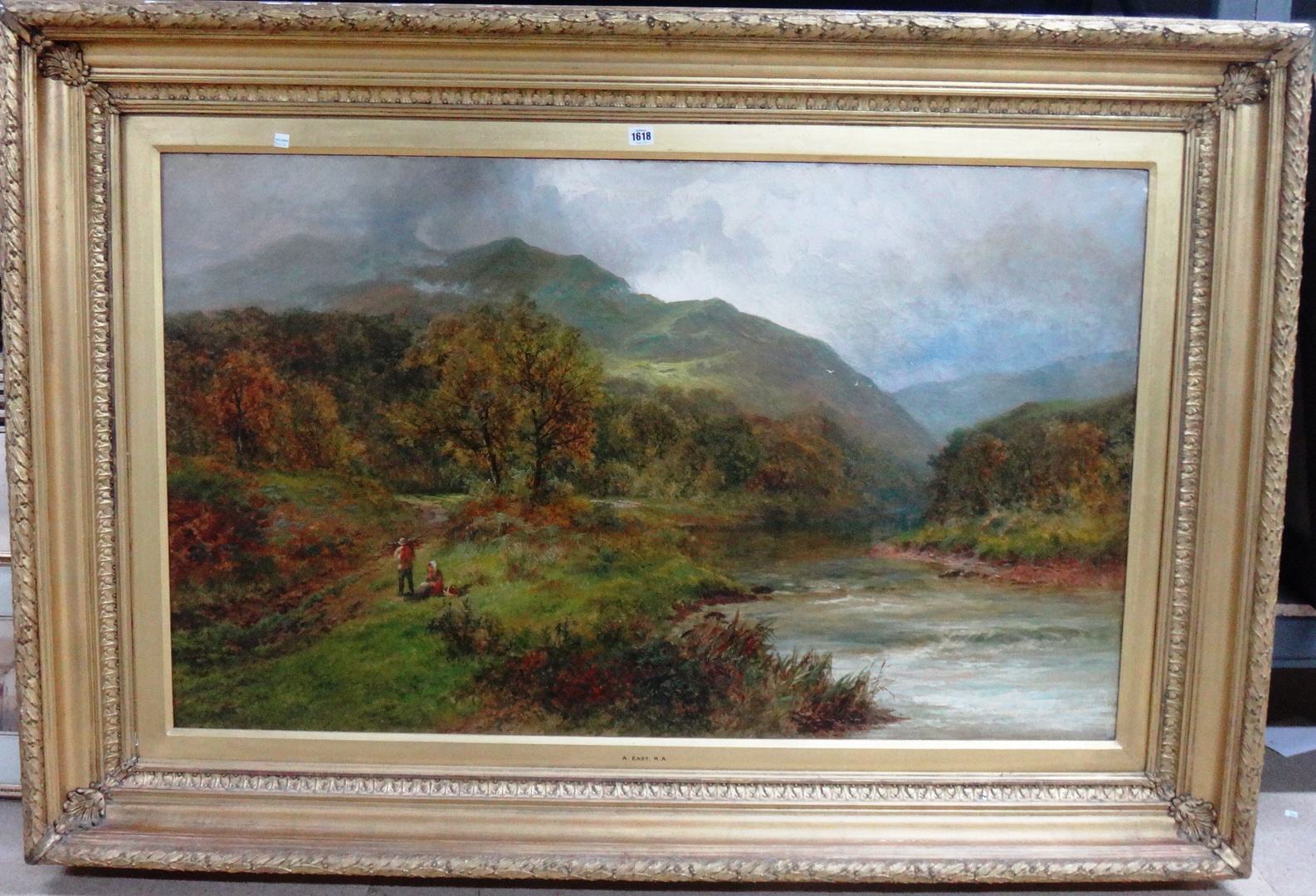 Appraisal: Sir Alfred East - The river valley oil on canvas