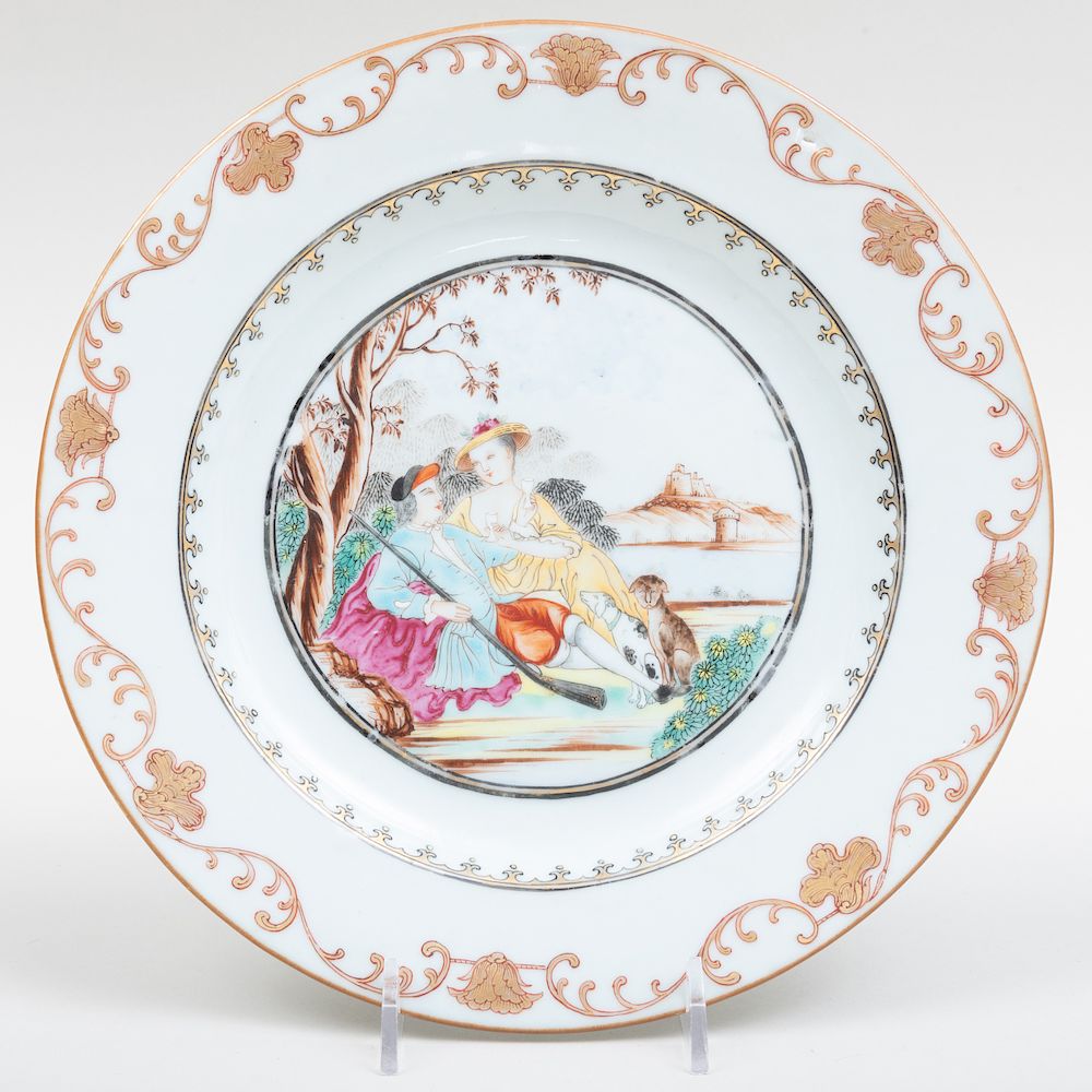 Appraisal: Chinese Export Porcelain Plate Decorated for the European Market Chinese