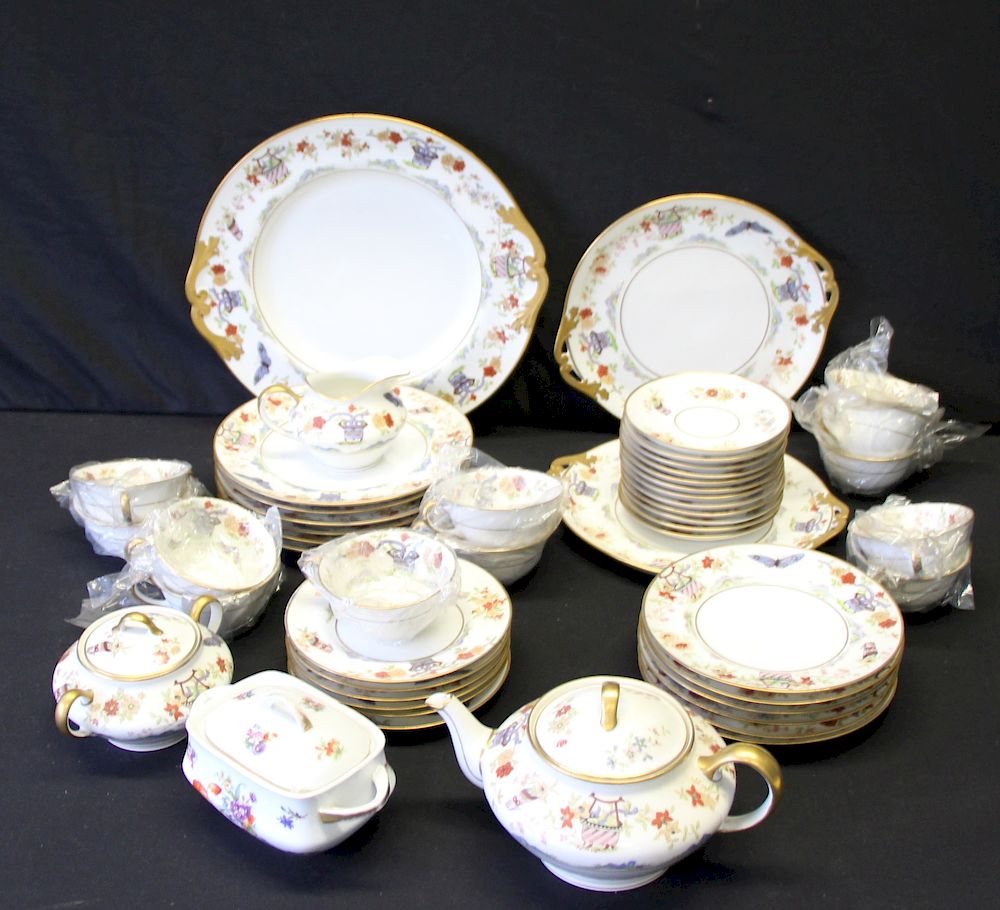 Appraisal: LIMOGES Porcelain Service In An Asian Style Pattern By M