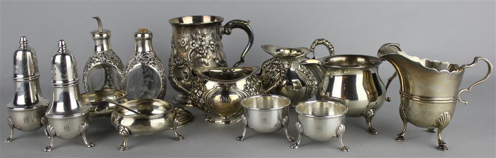 Appraisal: FIFTEEN SILVER PIECES to include a creamer with the mark