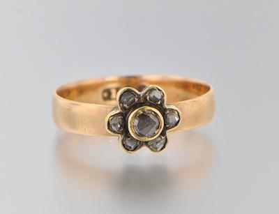 Appraisal: An Antique k Gold and Rose Cut Diamond Ring k