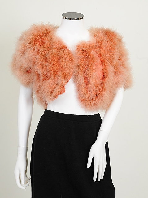 Appraisal: A s cropped pink feather jacket mid length sleeves 'Shubette'