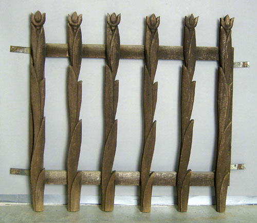 Appraisal: Carved tulip fence section early th c h w