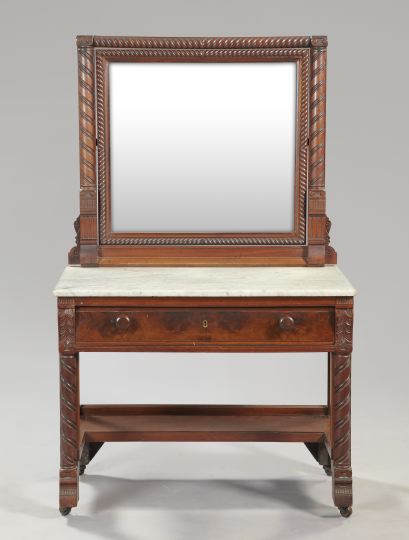 Appraisal: American Late Victorian Walnut and Marble-Top Dressing Vanity fourth quarter