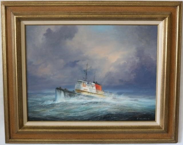 Appraisal: MELVIN MILLER - BALTIMORE OILPAINTING ON CANVAS TUGBOAT SAMSON IN