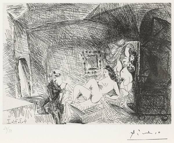 Appraisal: Pablo Picasso Spanish - Peintre mod le et toile dans