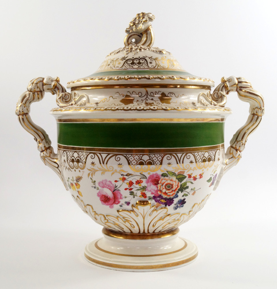 Appraisal: A Ridgways early thC porcelain wine cooler and cover of