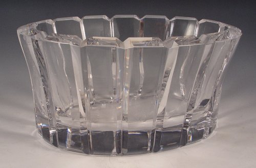 Appraisal: LARGE ORREFORS CRYSTAL CENTER BOWL Oval bowl with deep ribbed