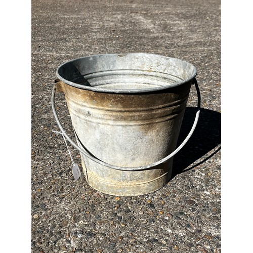 Appraisal: French gal metal bucket with swing handle approx cm H