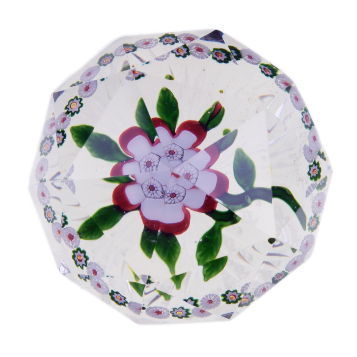 Appraisal: CLICHY FACETED FLOWER WEIGHT NINETEENTH CENTURY The clear glass set