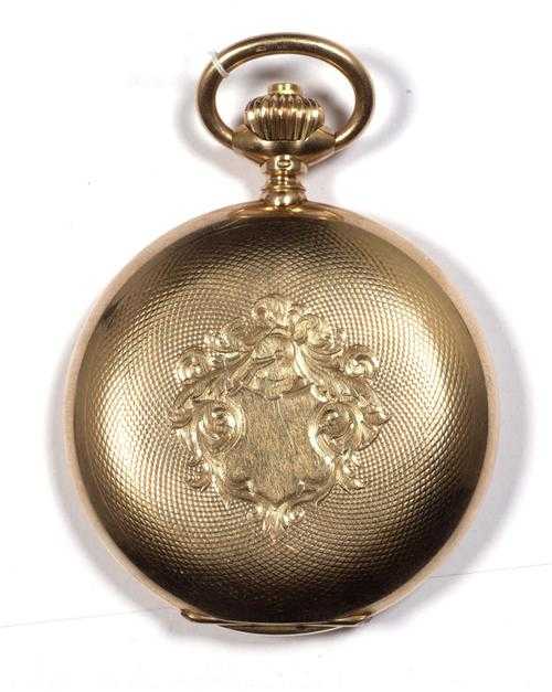 Appraisal: SAVONNETTE POCKET WATCH IWC Pink gold Guilloche-decorated case No with