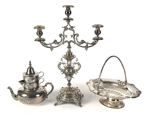 Appraisal: A group of plated table articles Comprising salver oval entree