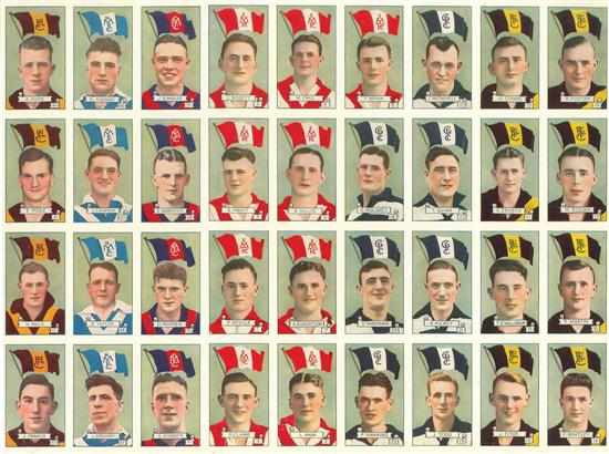 Appraisal: Two Uncut Sheets For A Set Of Allen's Australian Footballers