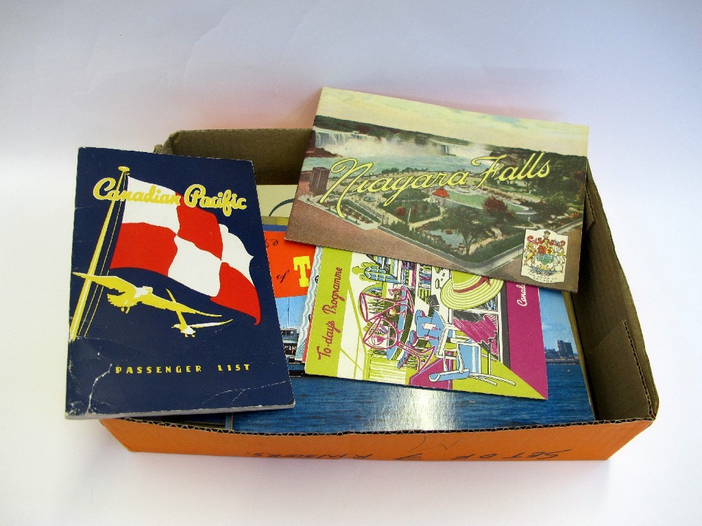 Appraisal: A box of assorted ship cruising booklets