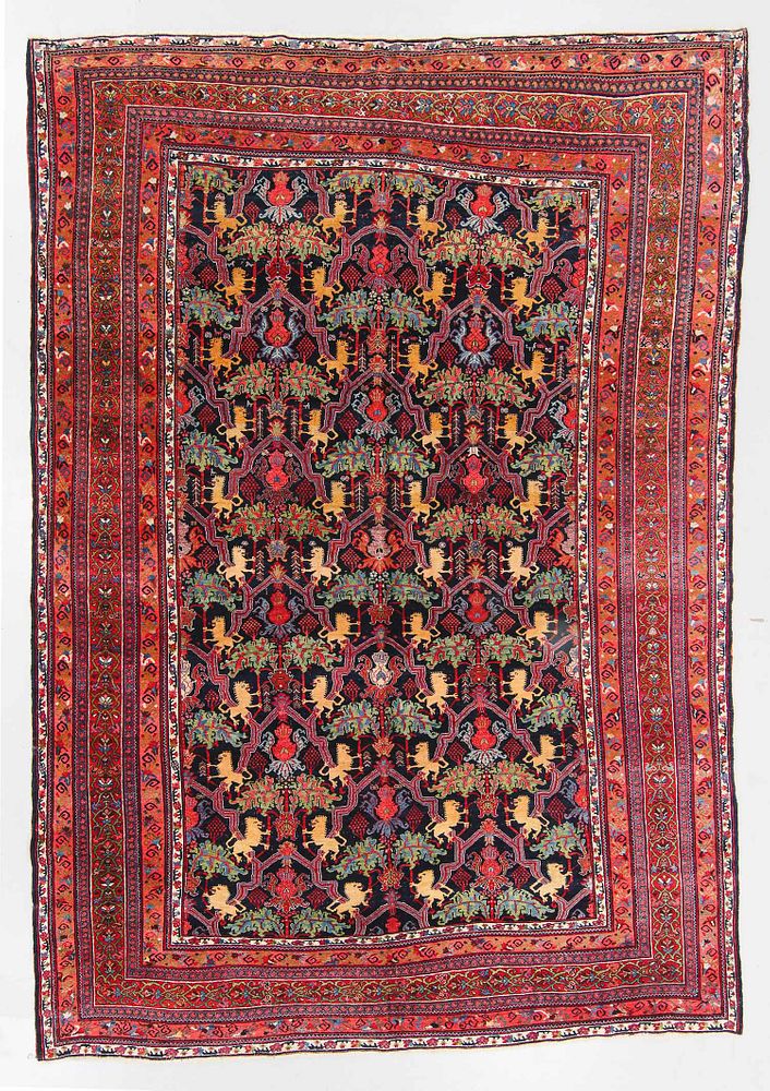 Appraisal: Fine Antique Bidjar Lion Rug Persia ' '' x '