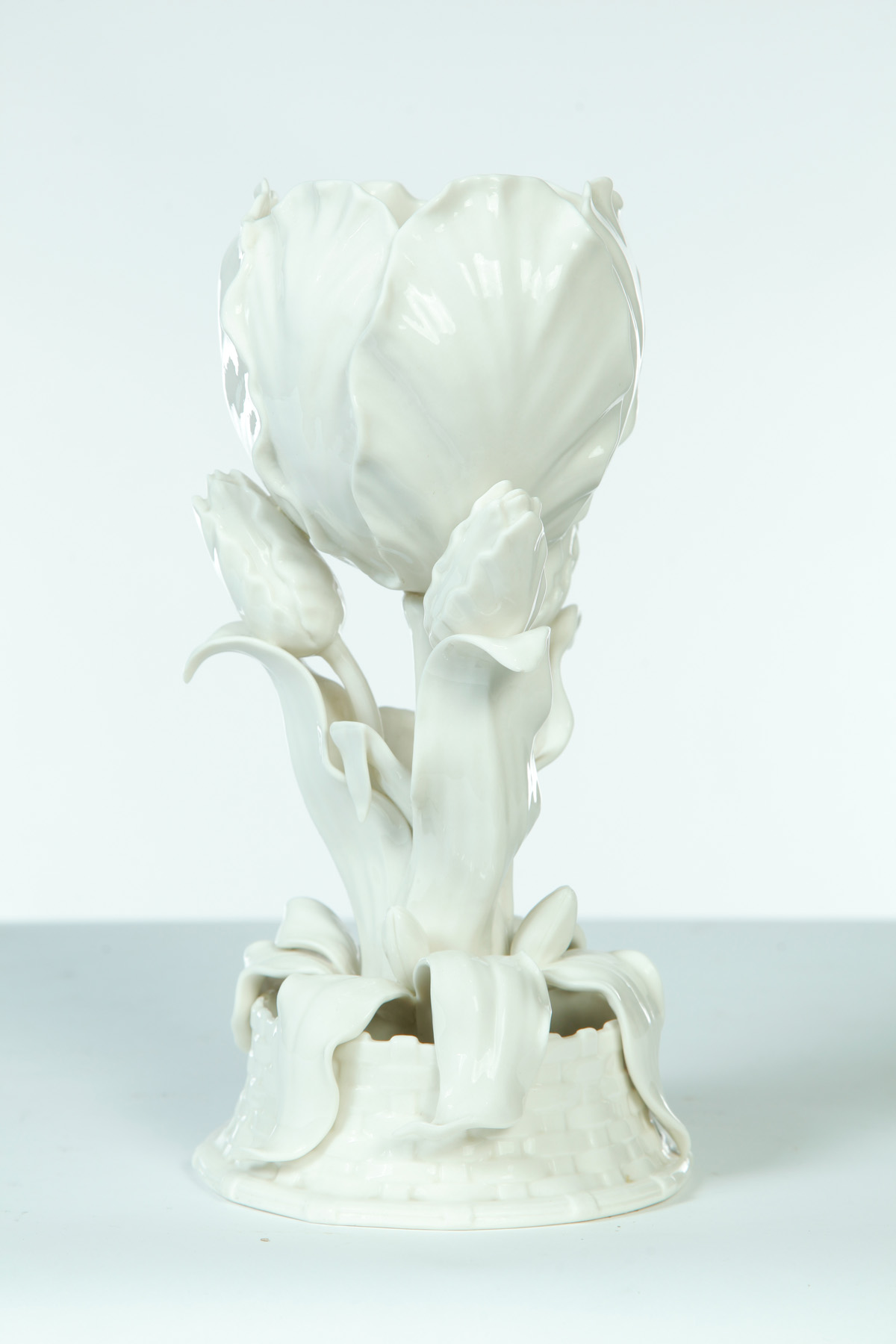 Appraisal: BELLEEK FLOWER FORM VASE Ireland th quarter- th century Ivory