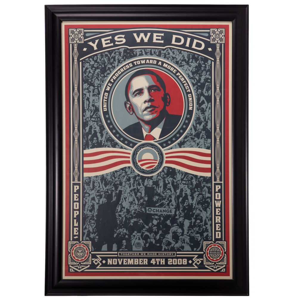 Appraisal: SHEPHARD FAIREY AMERICAN B YES WE DID OBAMA POSTER -color