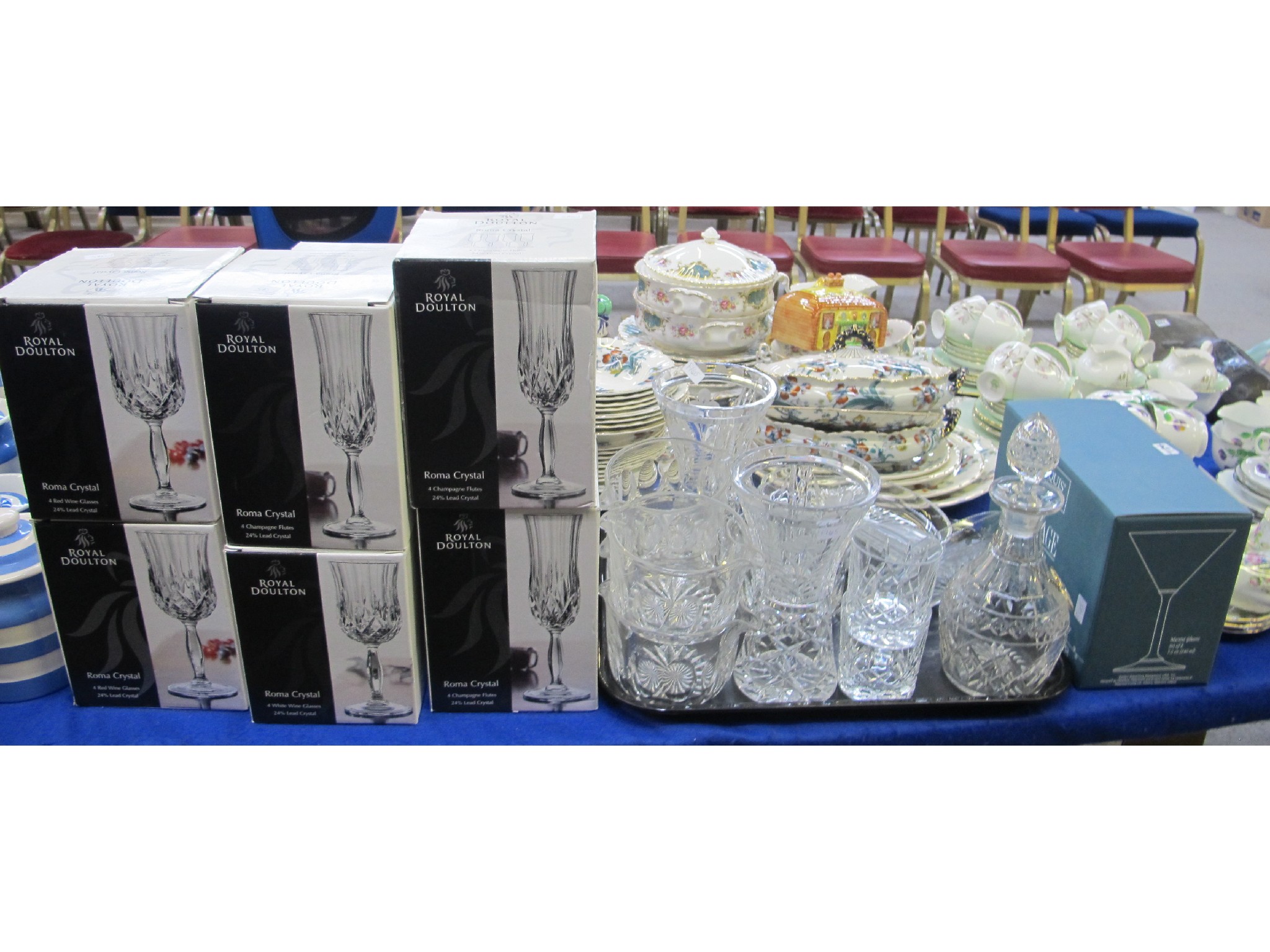 Appraisal: Group of Royal Doulton crystal stemware with various other cut