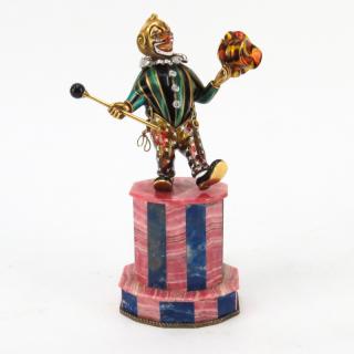 Appraisal: Very Fine Vintage Karat Yellow Gold and Enamel Clown Figure