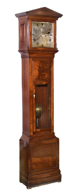 Appraisal: A Regency mahogany longcase Regulator the case with flamed veneers