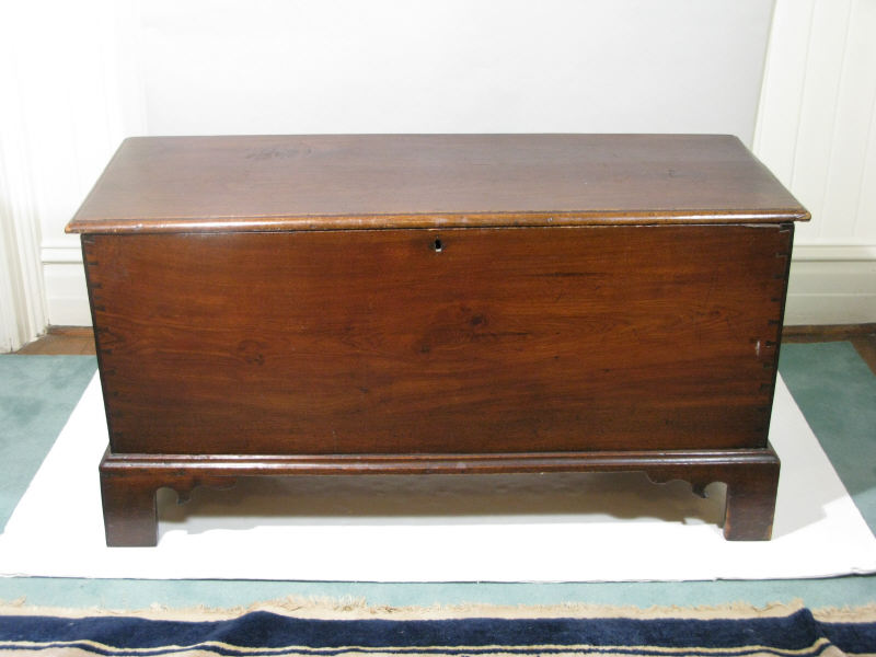 Appraisal: NC Blanket Chest early th c walnut with southern yellow