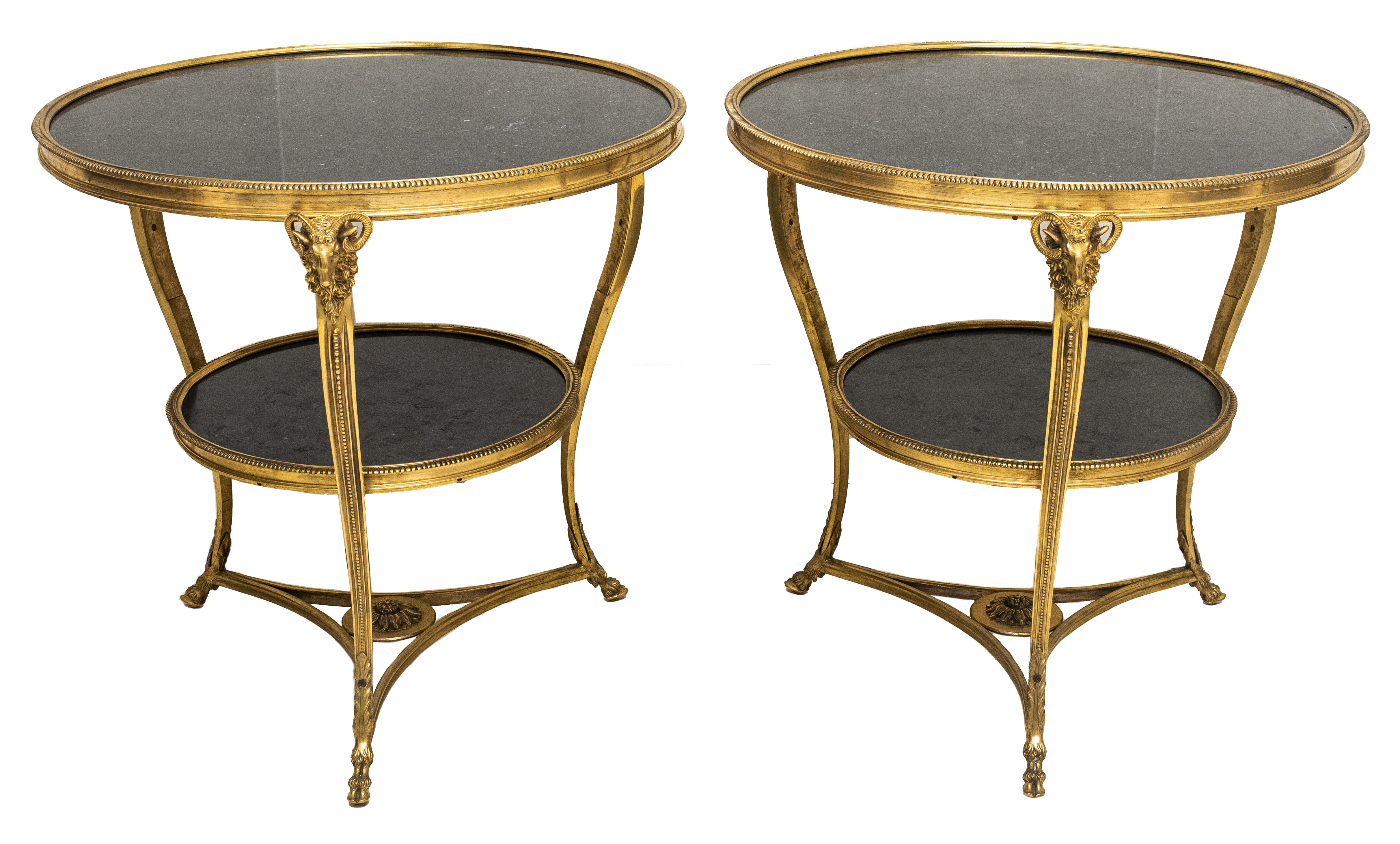 Appraisal: FRENCH EMPIRE STYLE GUERIDON TABLES PR French Empire style pair