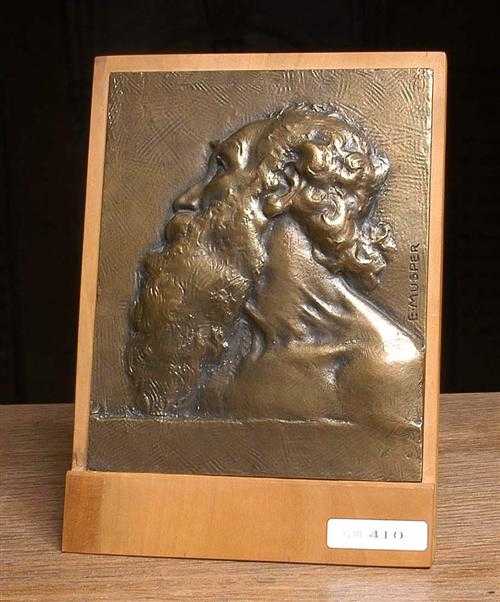 Appraisal: MUSPER ERNST - T te de vieillard Bas relief en