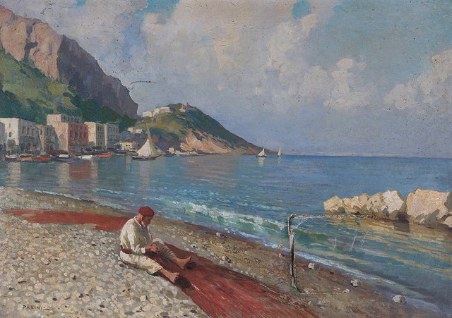 Appraisal: LAZZARO PASINI - Off the Italian Coast signed oils on