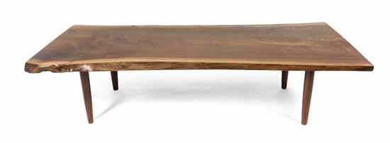 Appraisal: A Japanese Walnut ''Q'' Bench George Nakashima circa from Nakashima