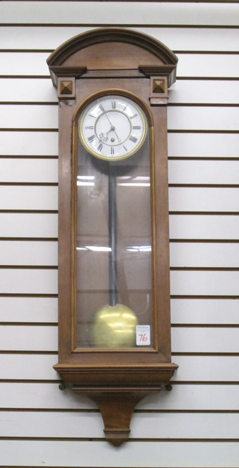 Appraisal: GERMAN ONE-WEIGHT REGULATOR WALL CLOCK Case length - inches