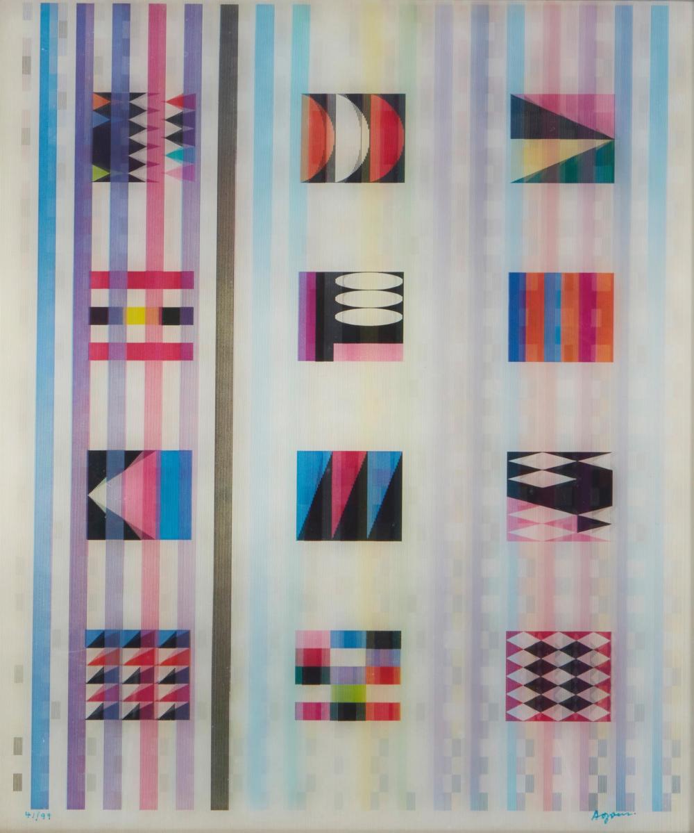 Appraisal: Yaacov Agam b Israeli Composition Agamograph in colors under glass