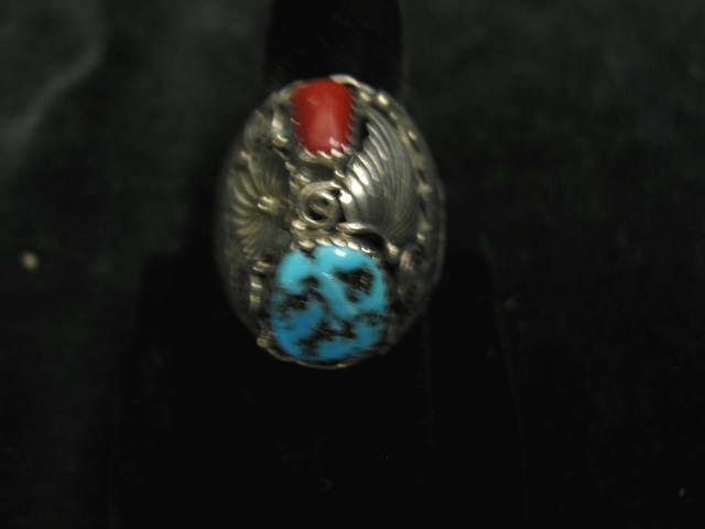 Appraisal: Indian Turquoise Coral Ring