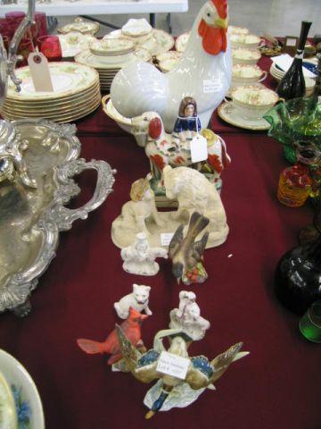 Appraisal: pcs of Porcelain Pottery includes duck birds rooster more