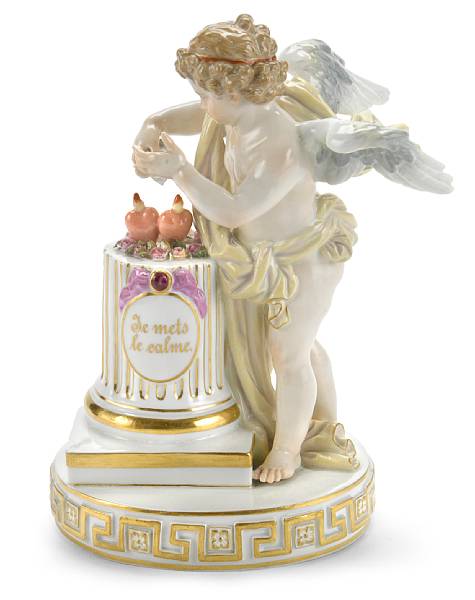 Appraisal: A Meissen porcelain figure of Cupid early th century Modeled