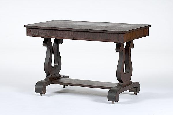 Appraisal: LATE CLASSICAL LIBRARY TABLE American ca - of mahogany and