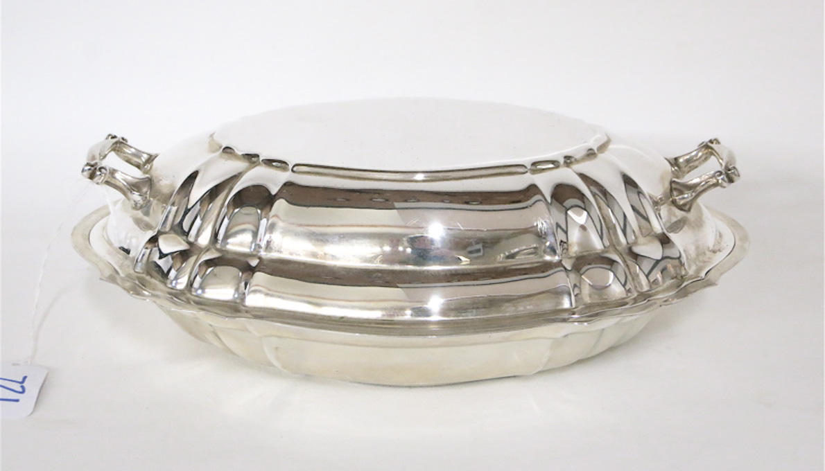 Appraisal: GORHAM CHIPPENDALE STERLING SILVER COVERED VEGETABLE BOWL Length inches troy