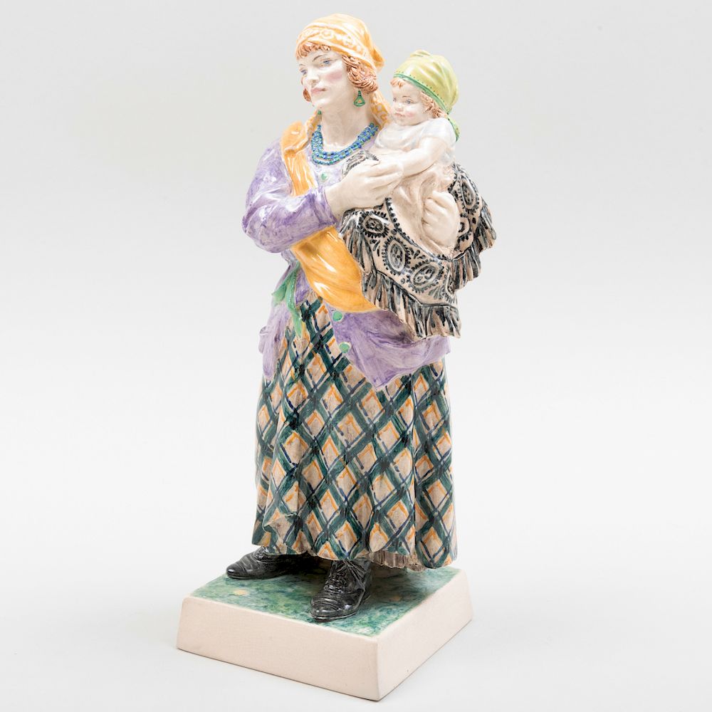 Appraisal: Charles Vyse Chelsea Pottery 'The Madonna of the Racecourse' Painted