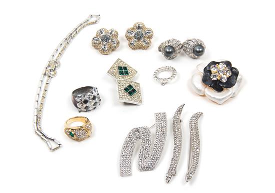 Appraisal: Sale Lot An Assortment of Rhinestone Costume Jewelry consisting of