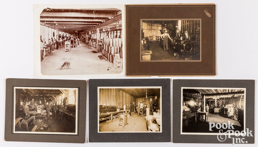 Appraisal: Five factory interior photographs Five factory interior photographs to include