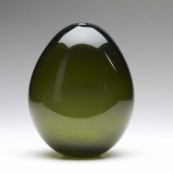 Appraisal: KAJ FRANCK NUUTAJARVI NOTSJO Tear-shaped glass vase in dark green