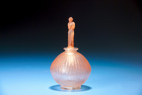 Appraisal: R LALIQUE Perfume bottle for D'Orsay Roses clear and frosted