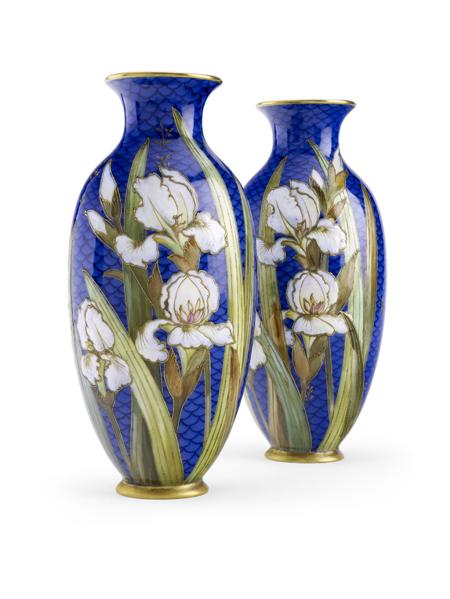 Appraisal: DOULTON BURSLEM PAIR OF VASES CIRCA glazed earthenware ovoid section