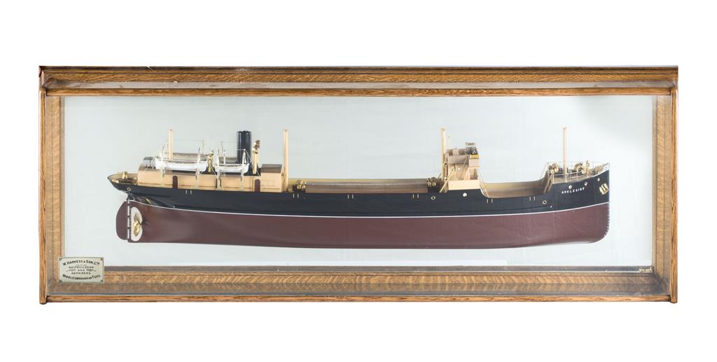 Appraisal: CASED HALF SHIP MODEL BRITISH MERCHANT STEAMER 'ARKLESIDE' EARLY TH