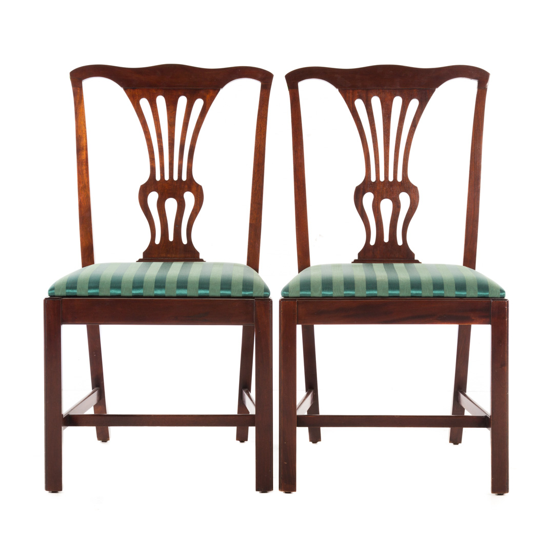 Appraisal: Pair of George III style mahogany side chairs th century