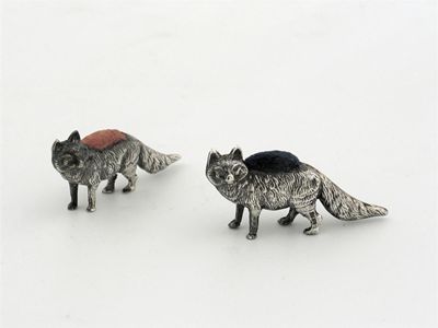 Appraisal: Two fox pin cushions both by Levi Salaman Birmingham the