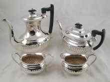 Appraisal: A four piece silver plate tea set by Viners in