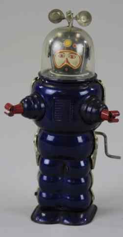 Appraisal: X- ROBOT Japan blue lithographed tin body with clean head