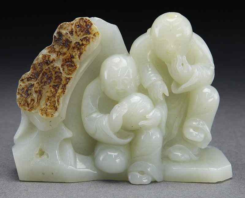 Appraisal: Chinese carved jade figure depicting He-He er Xian ''H x